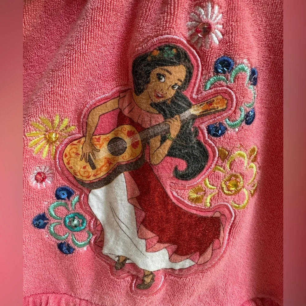 Disney Store Princess Elena of Avalor Soft Terry Hooded Beach Pool Cover-Up ~5/6